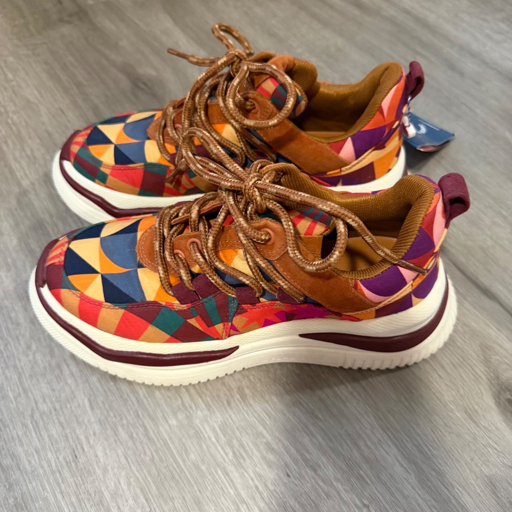 Farm Rio Graphic‎ Scarves Platform Sneakers Multi Color Geometric Womens 7.5 - Picture 3 of 6
